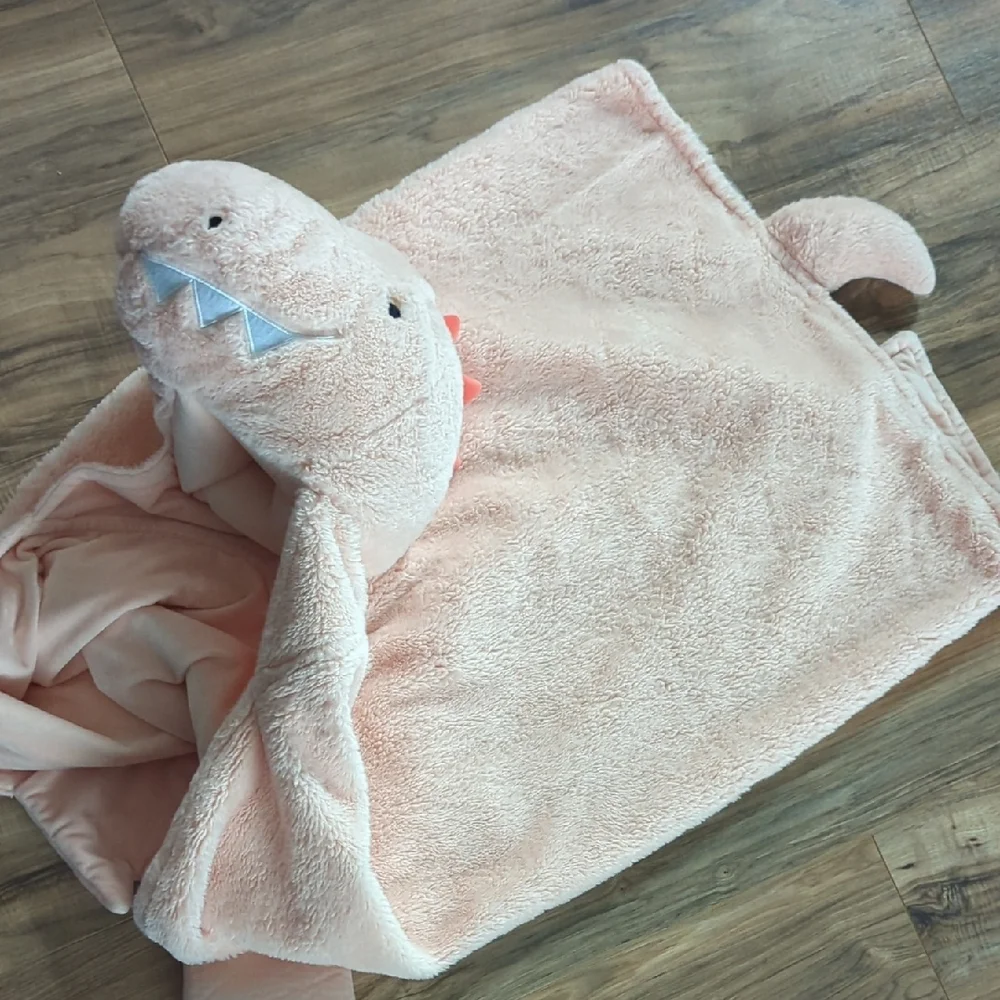 Pink Dinosaur Hooded Blanket